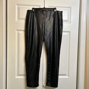 NWT Old Navy Extra High Rise Faux Leather Leggings Size 16 Petite Black Stretch